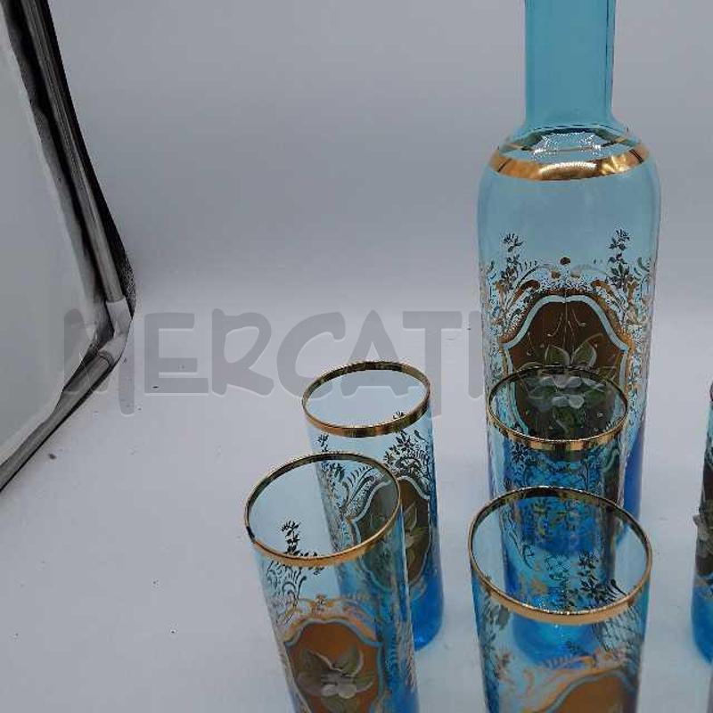 SERVIZIO BICCHIERI DECORATO CELESTE | Mercatino dell'Usato Montesilvano 2