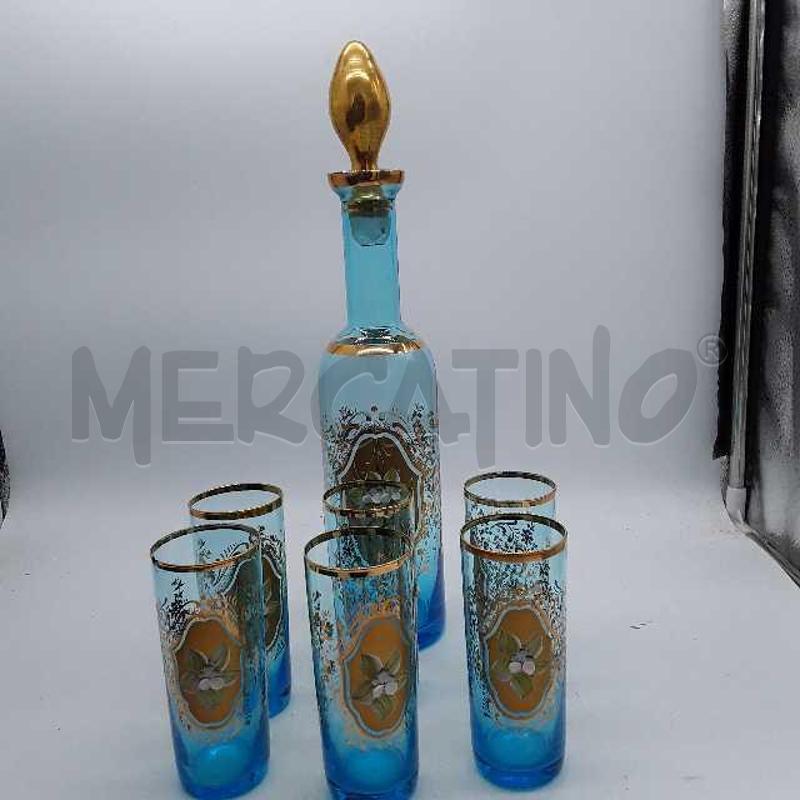 SERVIZIO BICCHIERI DECORATO CELESTE | Mercatino dell'Usato Montesilvano 3
