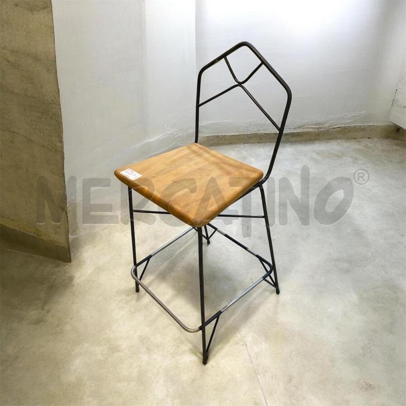 SGABELLO ACCIAIO  LEGNO INDUSTRIAL STYLE | Mercatino dell'Usato Montesilvano 1