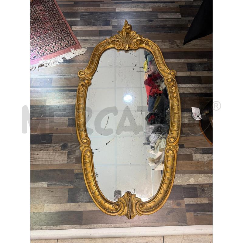 SPECCHIO OVALE CORNICE DORATA FINE '800 125X62 | Mercatino dell'Usato Montesilvano 1