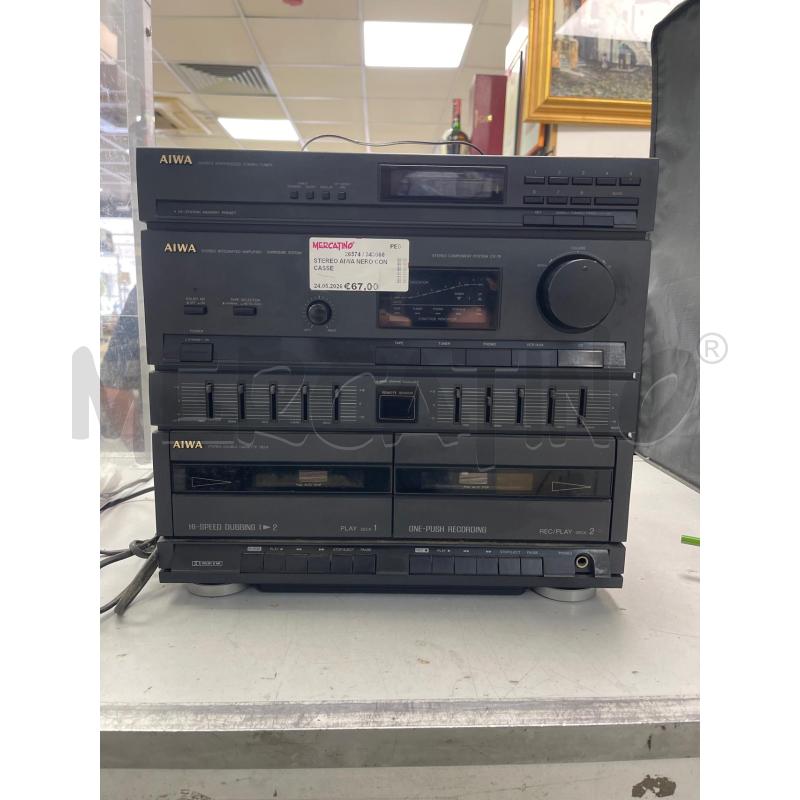 STEREO AIWA NERO CON CASSE | Mercatino dell'Usato Montesilvano 1