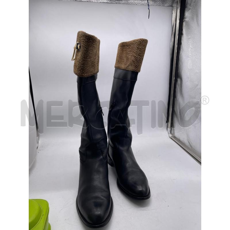STIVALI DONNA BORBONESE NERI BANDA MARRO FIBBIA DORATA | Mercatino dell'Usato Montesilvano 2