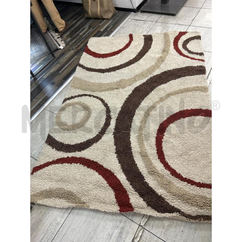 TAPPETO LANA BEIGE RIGHE ROSSE MARRONE 230X155 | Mercatino dell'Usato Montesilvano 1