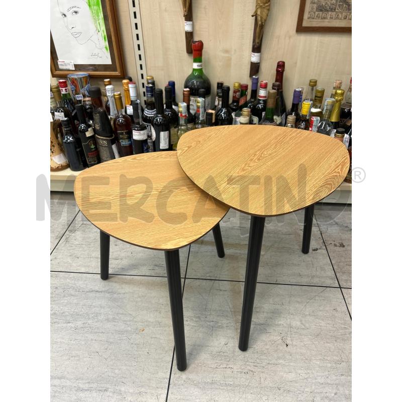 TAVOLINO COPPIA LEGNO PIEDI NERI | Mercatino dell'Usato Montesilvano 1