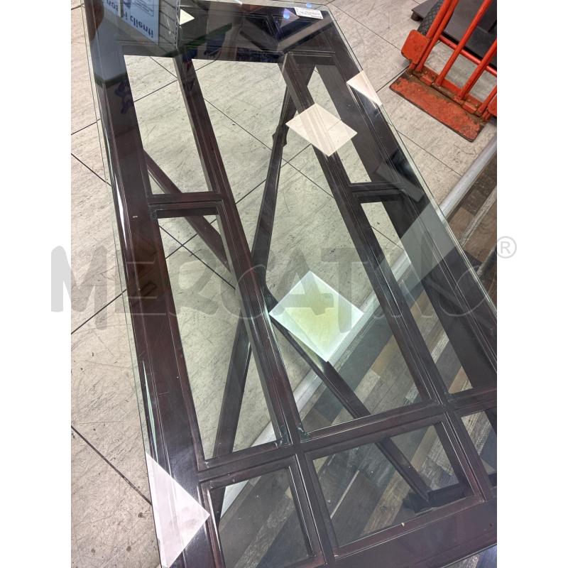 TAVOLINO LEGNO SCURO PIANO VETRO 120X60X57 | Mercatino dell'Usato Montesilvano 2