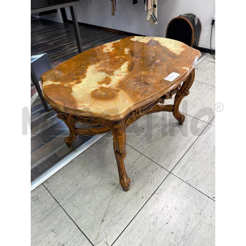 TAVOLINO SALOTTO LEGNO ONICE/ALABASTRO 80X57CM | Mercatino dell'Usato Montesilvano 1