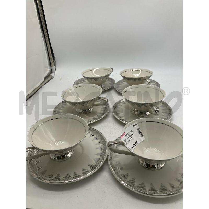 TAZZE PZ. 6 BAVARIA BIANCHE FANTASIA ARGENTATA | Mercatino dell'Usato Montesilvano 1