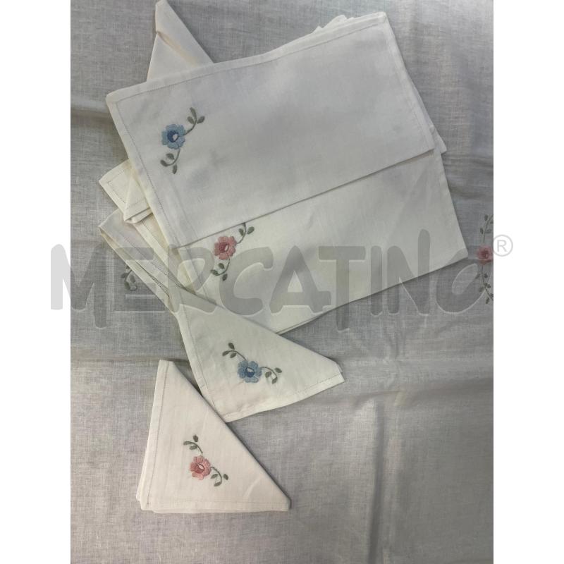 TOVAGLIA 12 MISTO LINO FIORELLINI ROSA | Mercatino dell'Usato Montesilvano 3