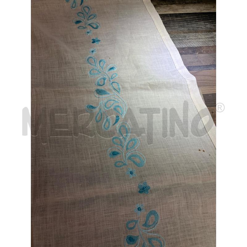 TOVAGLIA BIANCA FIORI AZZURRI RICAMATI RETTANGOLARE+ TOV | Mercatino dell'Usato Montesilvano 4