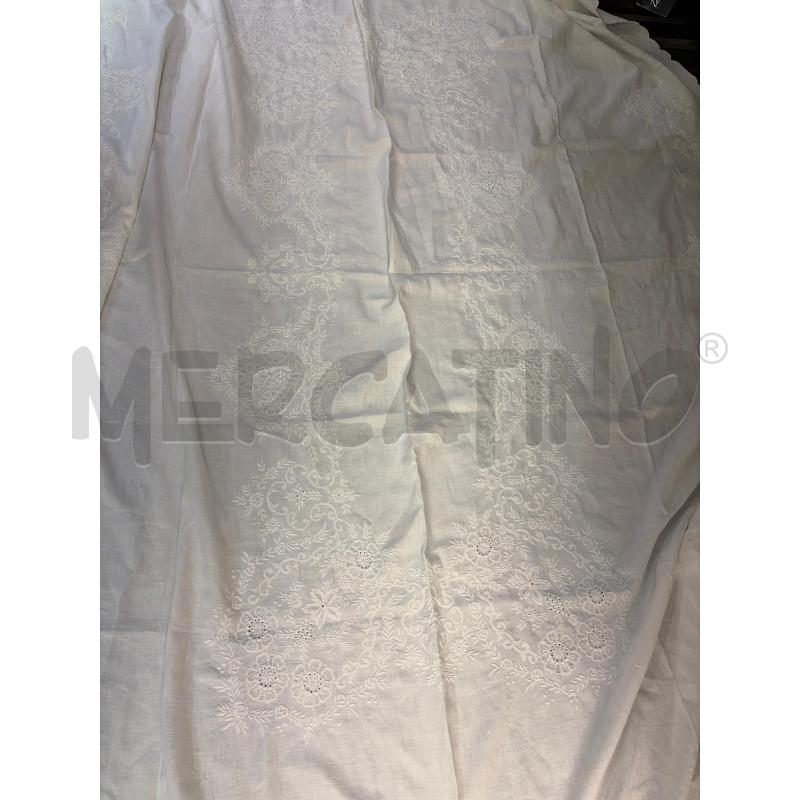 TOVAGLIA BIANCA LINO RICAMATA A MANO FIORI + 12 TOV | Mercatino dell'Usato Montesilvano 2