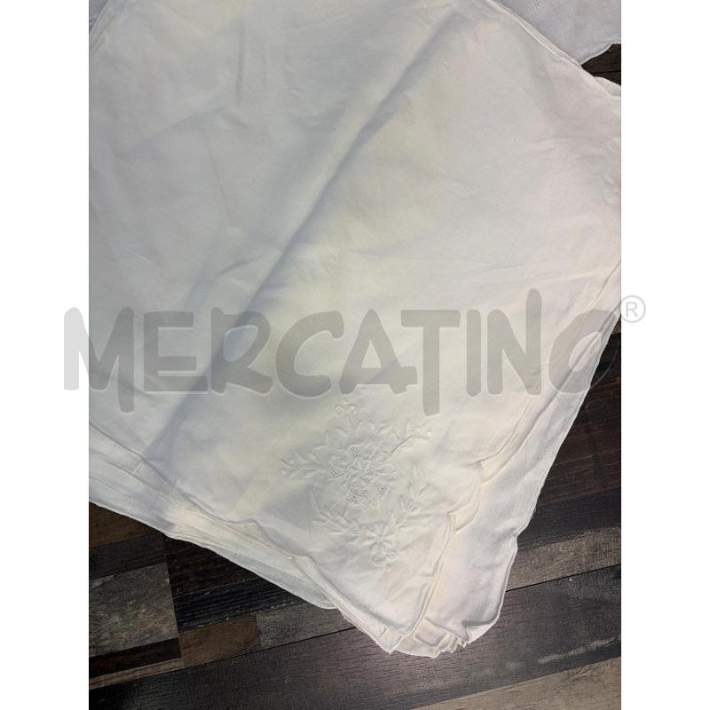 TOVAGLIA BIANCA LINO RICAMATA A MANO FIORI + 12 TOV | Mercatino dell'Usato Montesilvano 3