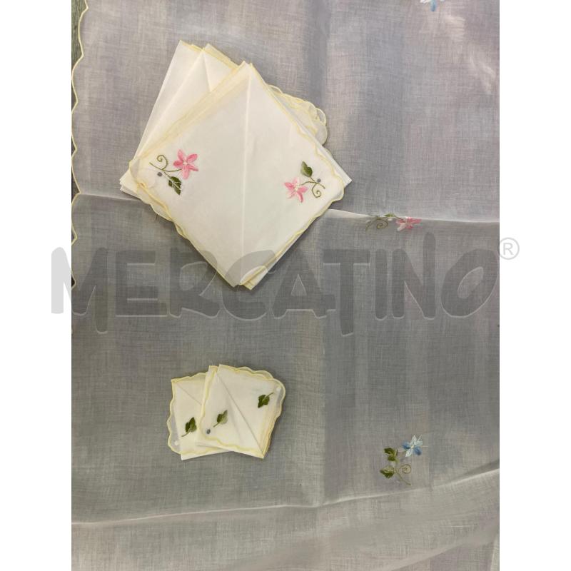 TOVAGLIA RETTANGOLARE 12 TO BIANCO FIORELLINI MUSSOLA | Mercatino dell'Usato Montesilvano 2