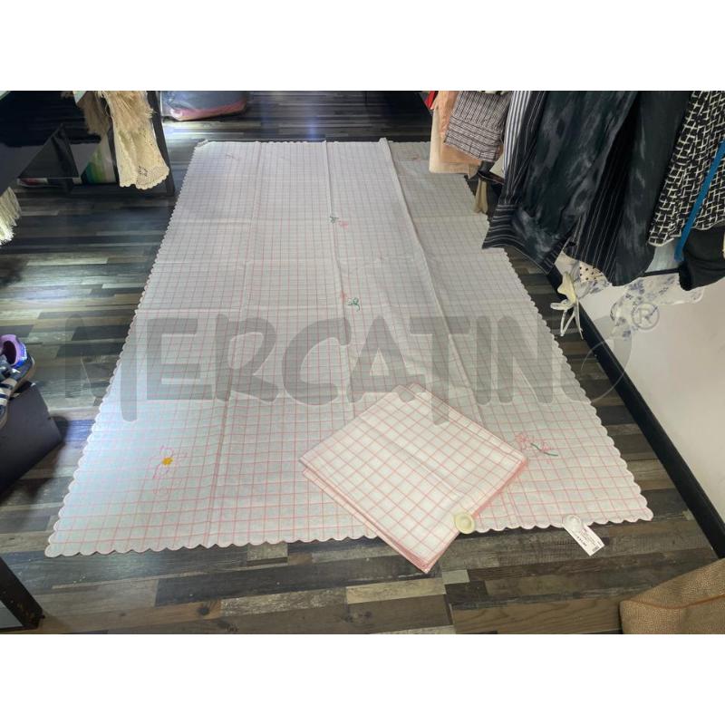 TOVAGLIA RETTANGOLARE COTONE QUADRETTATA ROSA+ 12 TOV  | Mercatino dell'Usato Montesilvano 1