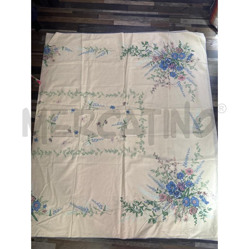 TOVAGLIA +TOVAGLIOLI FIORI BEIGE BORDI BLU | Mercatino dell'Usato Montesilvano 2