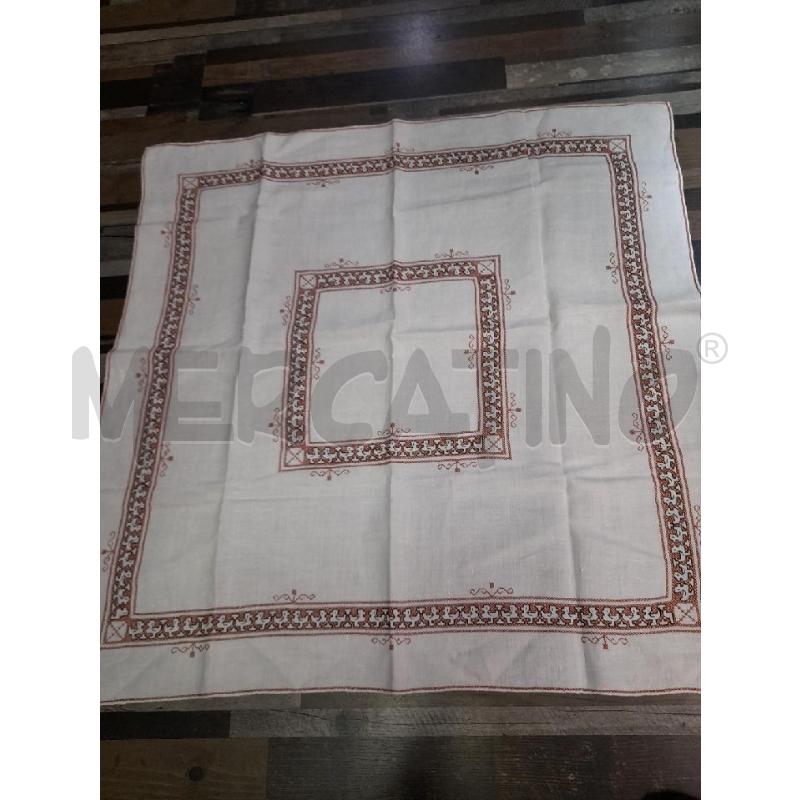 TOVAGLIETTA QUADRATA PUNTO ASSISE PAPERELLE ARANCIONE | Mercatino dell'Usato Montesilvano 1