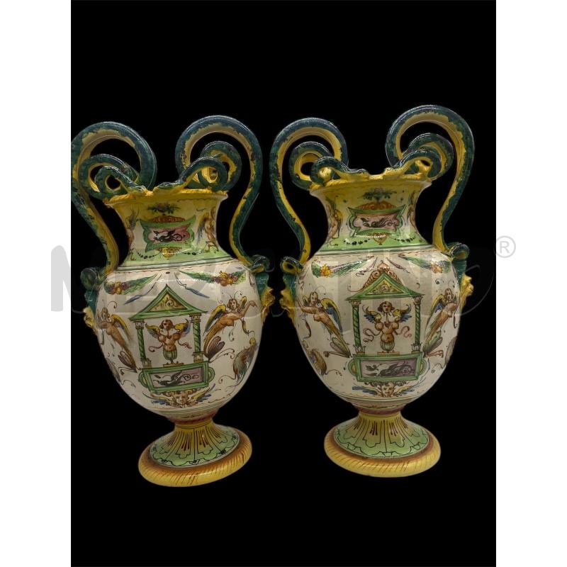 VASI COPPIA FF FRATELLI FANCIULLACCI MONTELUPO FIORENTINO H.38CM | Mercatino dell'Usato Montesilvano 1