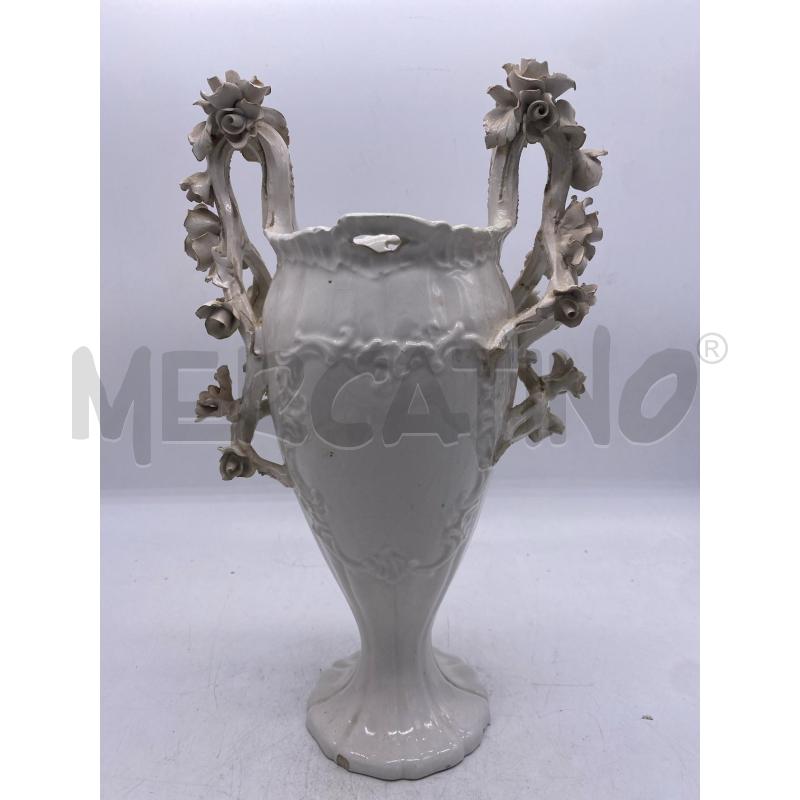 VASO BIANCO CERAMICA MANICI FIORELLINI | Mercatino dell'Usato Montesilvano 1
