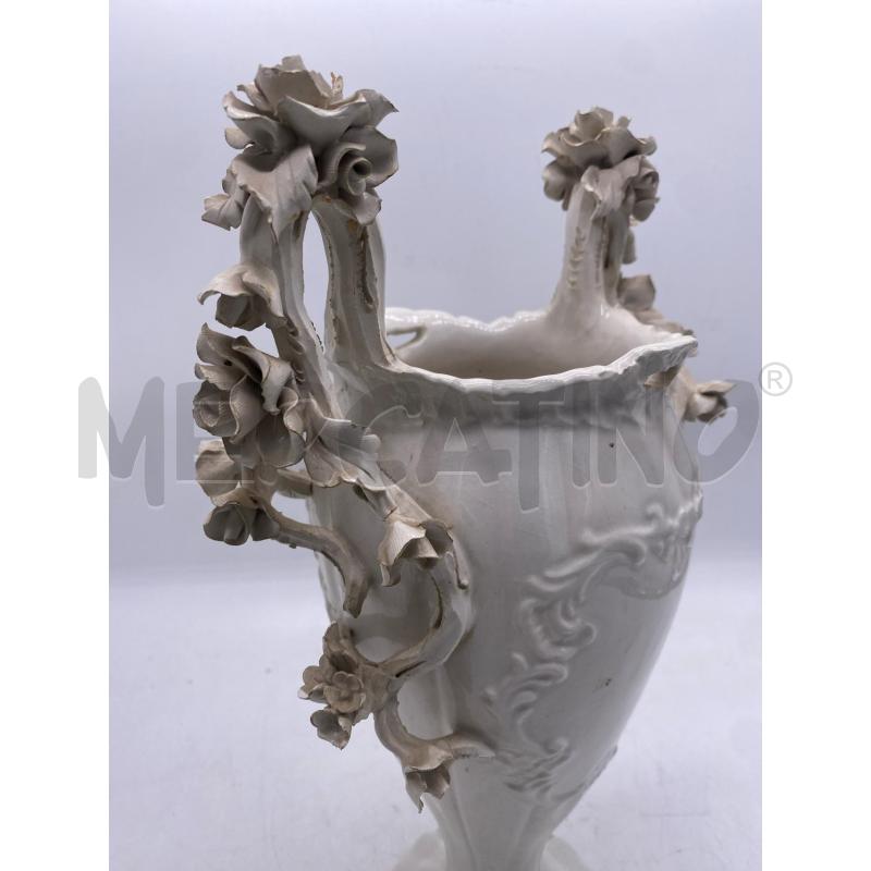 VASO BIANCO CERAMICA MANICI FIORELLINI | Mercatino dell'Usato Montesilvano 2