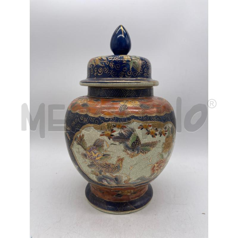 VASO BLU DECORATO SATSUMA | Mercatino dell'Usato Montesilvano 1