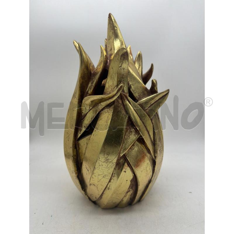 VASO DECORATIVO RESINA DORATA H.33CM | Mercatino dell'Usato Montesilvano 1