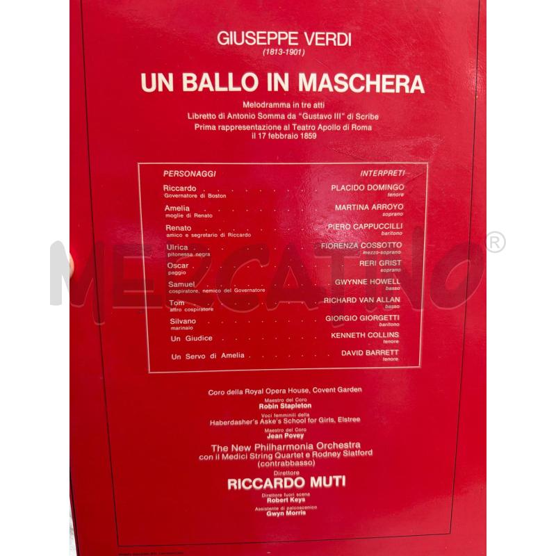 VERDI - UN BALLO IN MASCHERA - RICCARDO MUTI  | Mercatino dell'Usato Montesilvano 2