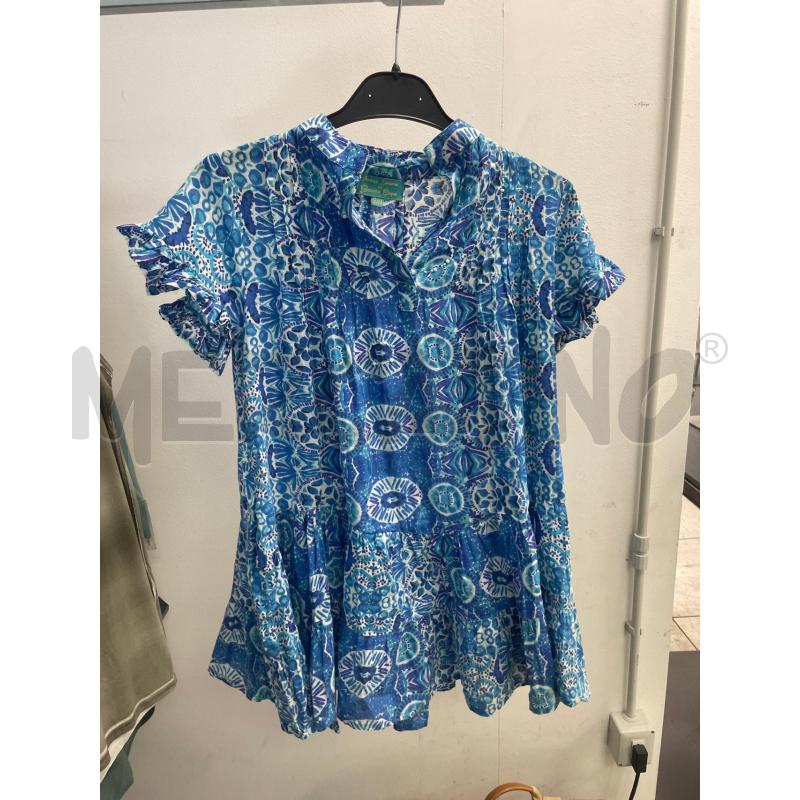 VESTITO BAMBINA ANTICA SARTORIA BIANCO FANTASIA BLU AZZURRA | Mercatino dell'Usato Montesilvano 1