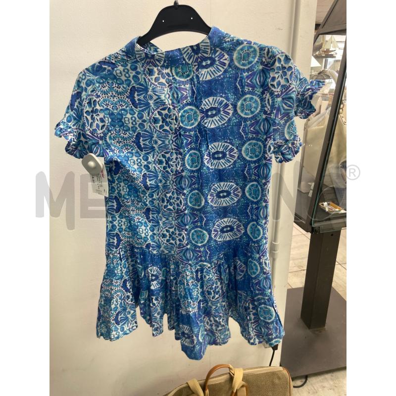 VESTITO BAMBINA ANTICA SARTORIA BIANCO FANTASIA BLU AZZURRA | Mercatino dell'Usato Montesilvano 3