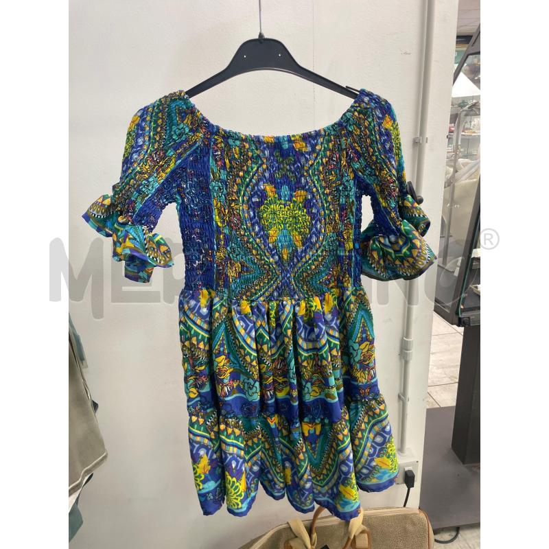VESTITO BAMBINA ANTICA SARTORIA BLU FANTASIA GIALLA VERDE AZZURRA | Mercatino dell'Usato Montesilvano 3