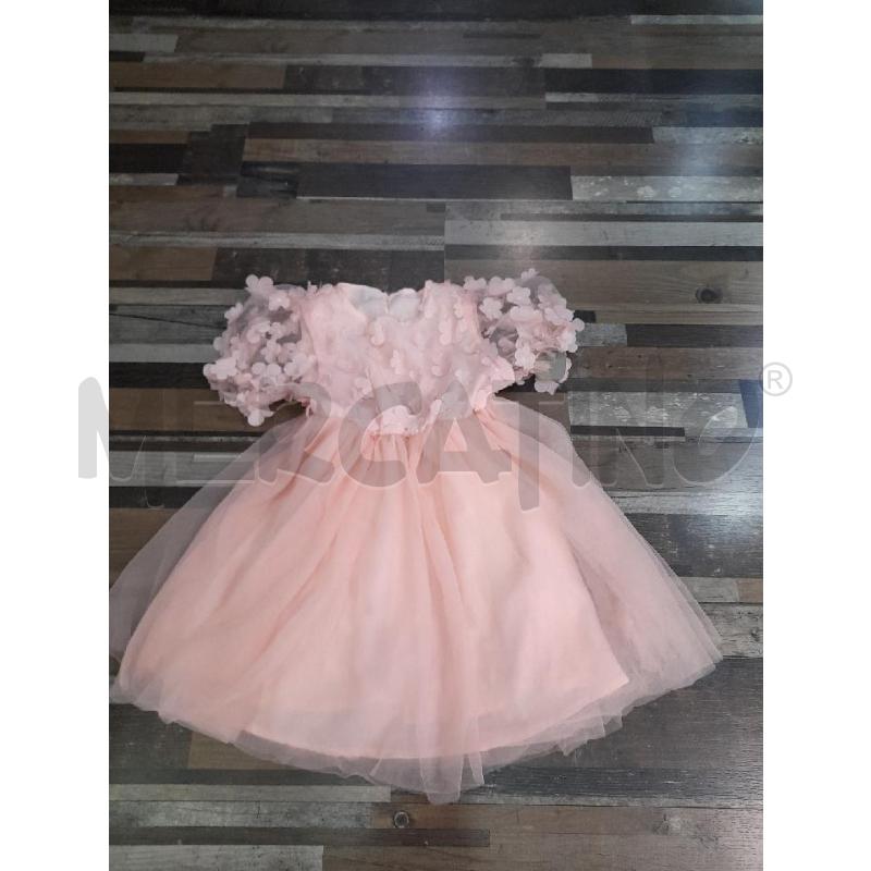 VESTITO BAMBINA ROSA FIORI A RILIEVO  | Mercatino dell'Usato Montesilvano 1