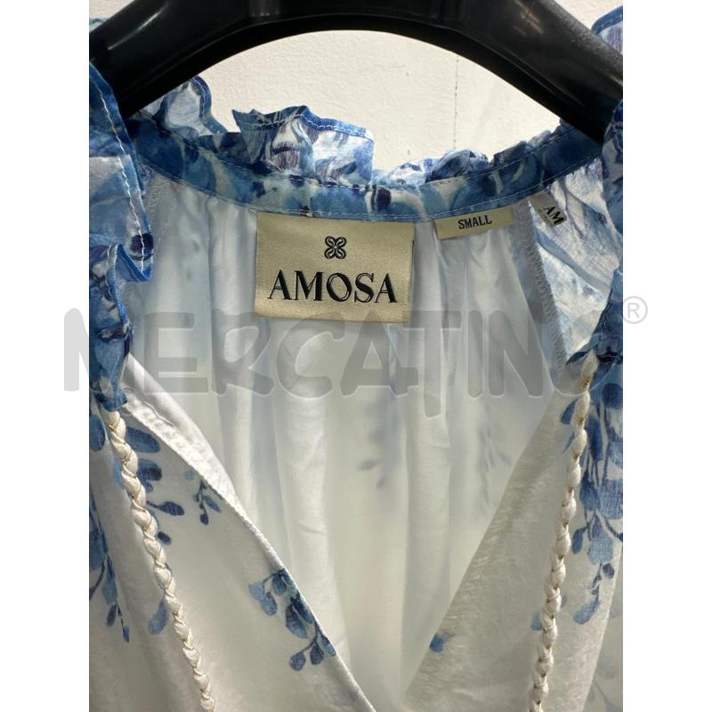VESTITO DONNA AMOSA BIANCO FANTASIA BLU AZZURRA | Mercatino dell'Usato Montesilvano 2