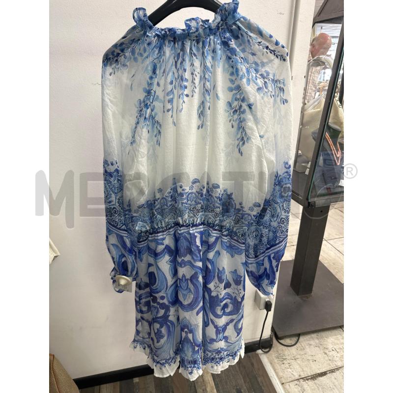 VESTITO DONNA AMOSA BIANCO FANTASIA BLU AZZURRA | Mercatino dell'Usato Montesilvano 3