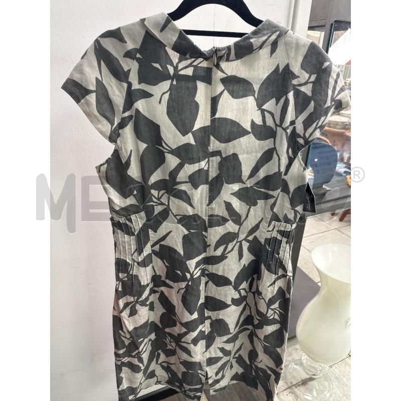 VESTITO DONNA ARMANI COLLEZIONI BEIE FOGLIE GRIGIE LINO | Mercatino dell'Usato Montesilvano 4