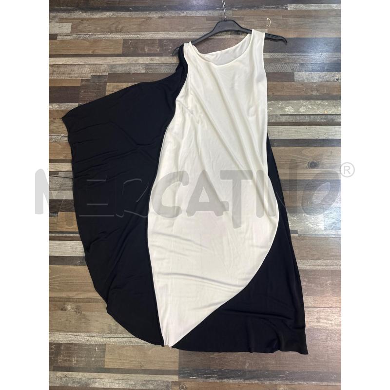 VESTITO DONNA BIANCO NERO LARGO SMARCHIATO | Mercatino dell'Usato Montesilvano 1