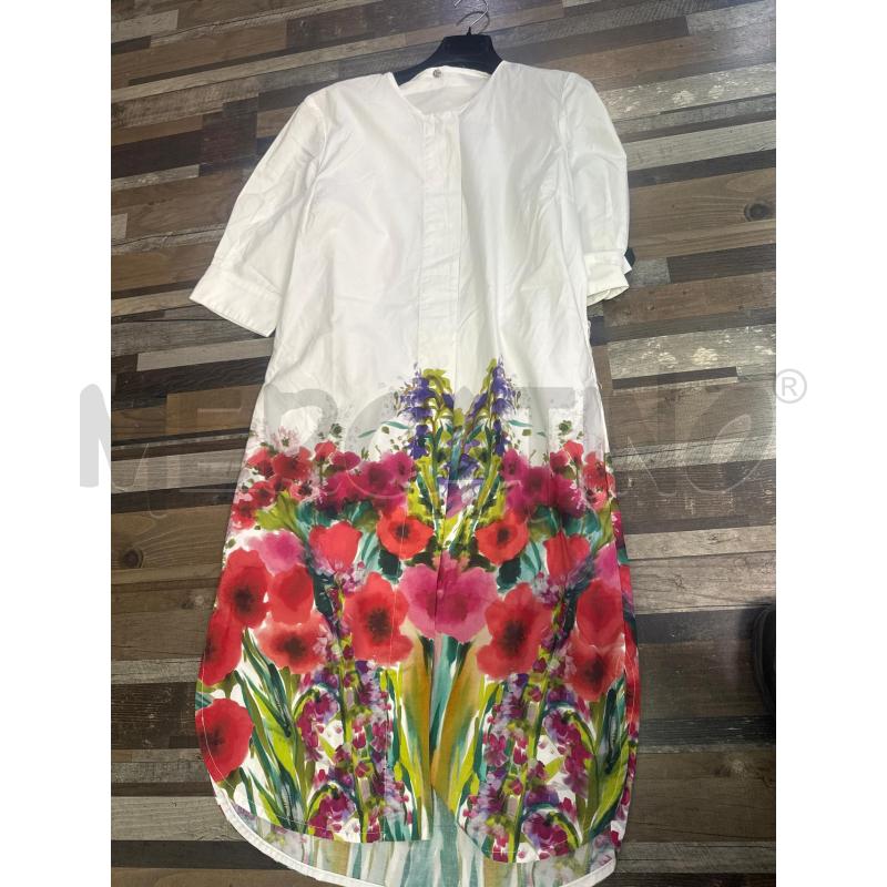 VESTITO DONNA BLUE LES COPAINS BIANCO FIORI IN BASSO  | Mercatino dell'Usato Montesilvano 1