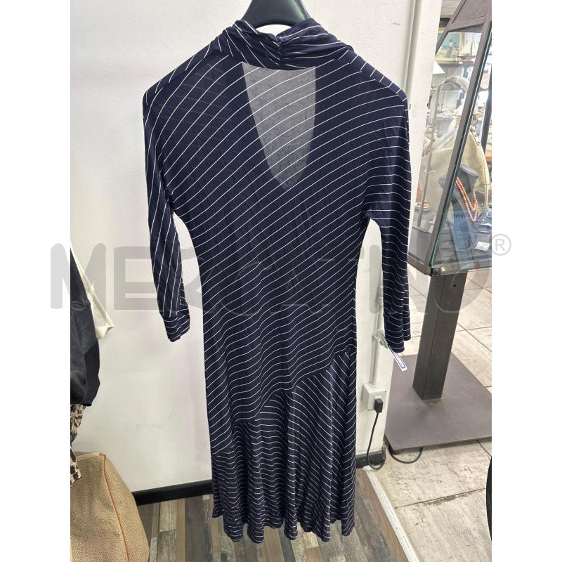 VESTITO DONNA BLU RIGHINE BIANCHE SMARCHIATO | Mercatino dell'Usato Montesilvano 2
