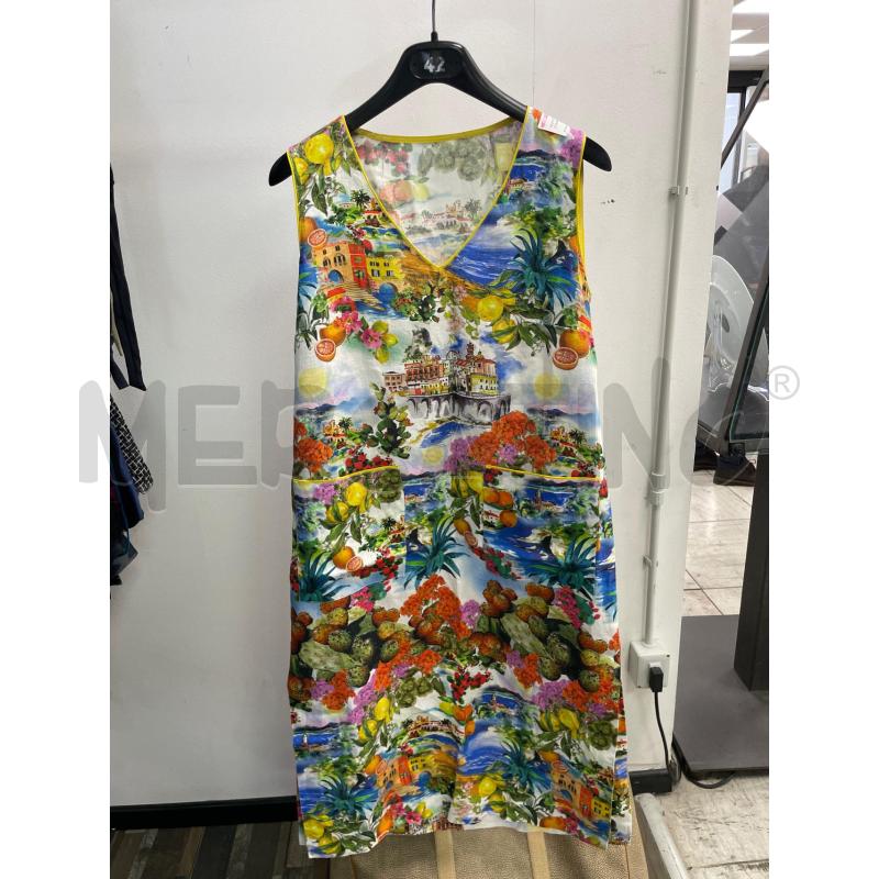 VESTITO DONNA CAFTANO STAMPA PAESE LIMONI | Mercatino dell'Usato Montesilvano 1