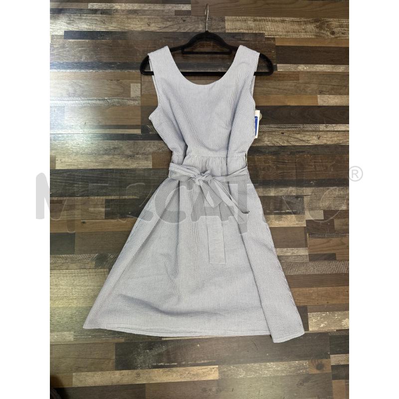 VESTITO DONNA CARACTERE SMANICATO BIANCO RIGHINE BLU  | Mercatino dell'Usato Montesilvano 1