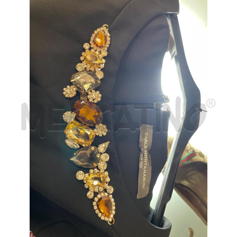 VESTITO DONNA CARLA MONTANARINI NERO COLLO STRASS | Mercatino dell'Usato Montesilvano 3