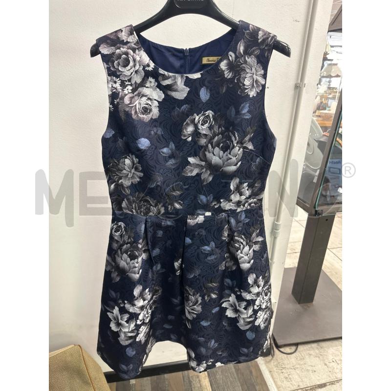 VESTITO DONNA CLASSIC TRICOT SMANICATO BLU FIORI | Mercatino dell'Usato Montesilvano 1