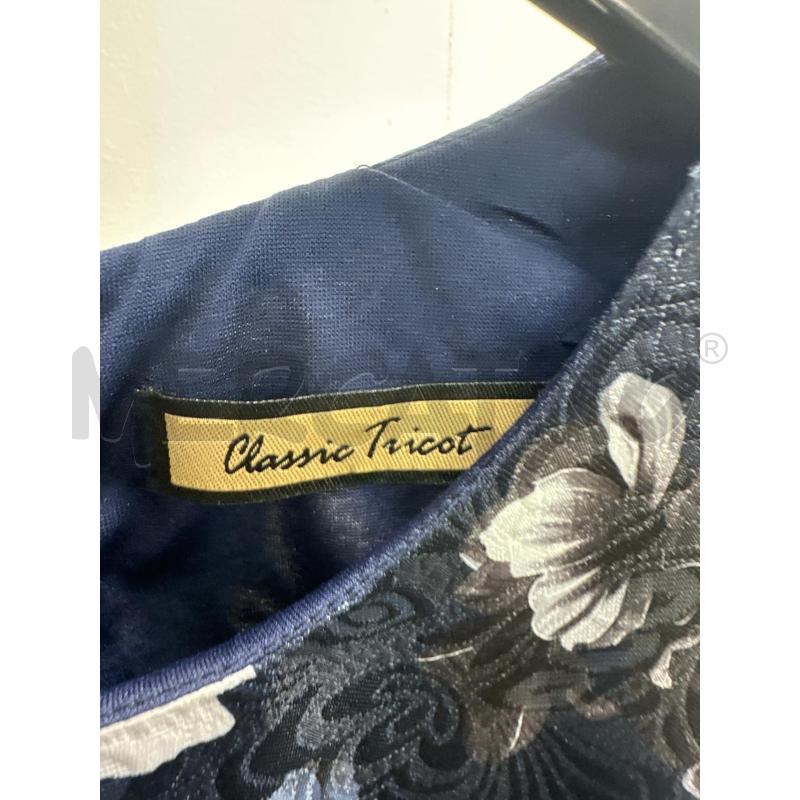 VESTITO DONNA CLASSIC TRICOT SMANICATO BLU FIORI | Mercatino dell'Usato Montesilvano 2