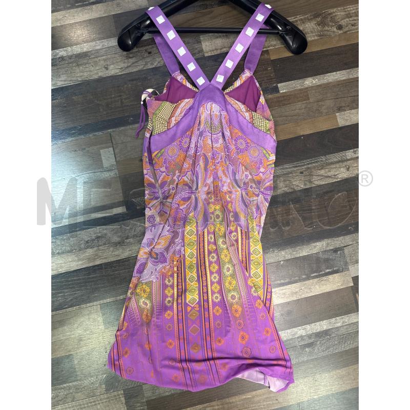 VESTITO DONNA CLASS ROBERTO CAVALLI FUKSIA FANTASIA FIORATA BORCHIETTE BIANCHE | Mercatino dell'Usato Montesilvano 3