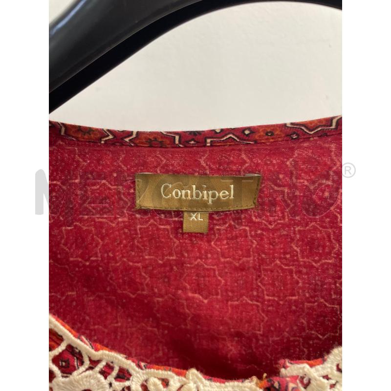 VESTITO DONNA CONBIPEL ROSSO FANTASIA PIZZO SCOLLO TG GRANDE | Mercatino dell'Usato Montesilvano 2