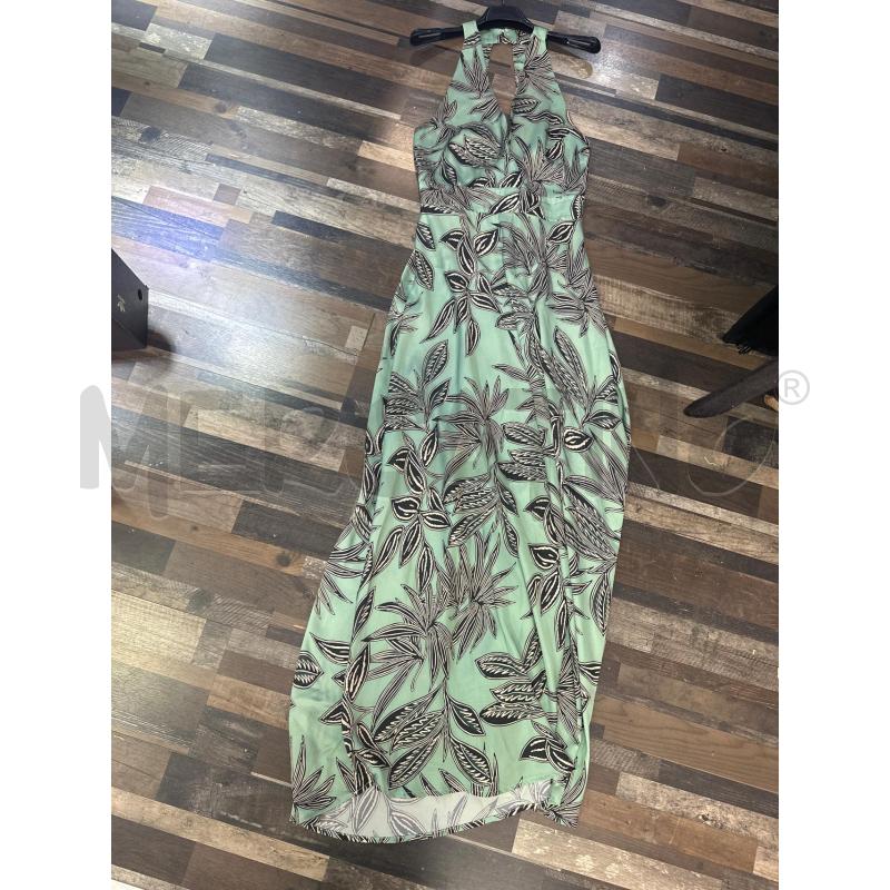 VESTITO DONNA DIXIE AZZURRO FIORI BIANCHI NERI  | Mercatino dell'Usato Montesilvano 1
