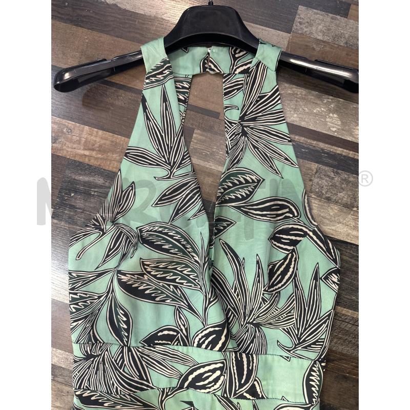 VESTITO DONNA DIXIE AZZURRO FIORI BIANCHI NERI  | Mercatino dell'Usato Montesilvano 2