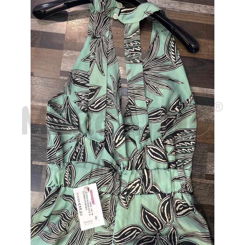 VESTITO DONNA DIXIE AZZURRO FIORI BIANCHI NERI  | Mercatino dell'Usato Montesilvano 3