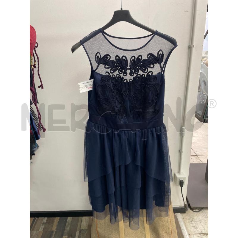 VESTITO DONNA ELEGANTE CERIMONIA AMARCHIATO SMANICATO BLU | Mercatino dell'Usato Montesilvano 1