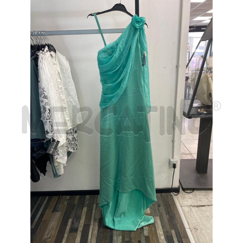 VESTITO DONNA ELEGANTE COLOR TIFFANY MONOSPALLA LUNGO | Mercatino dell'Usato Montesilvano 1