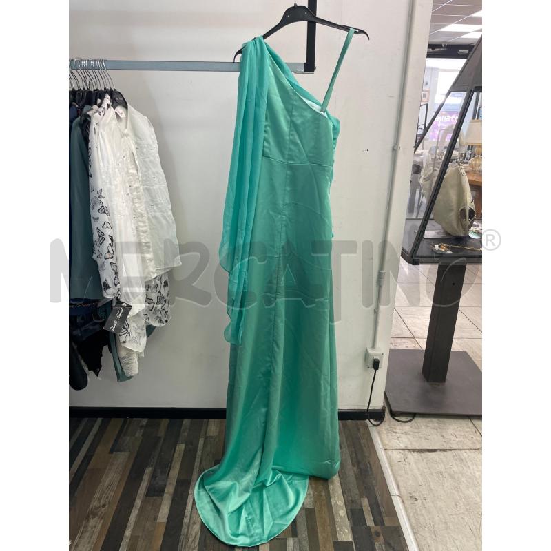 VESTITO DONNA ELEGANTE COLOR TIFFANY MONOSPALLA LUNGO | Mercatino dell'Usato Montesilvano 3