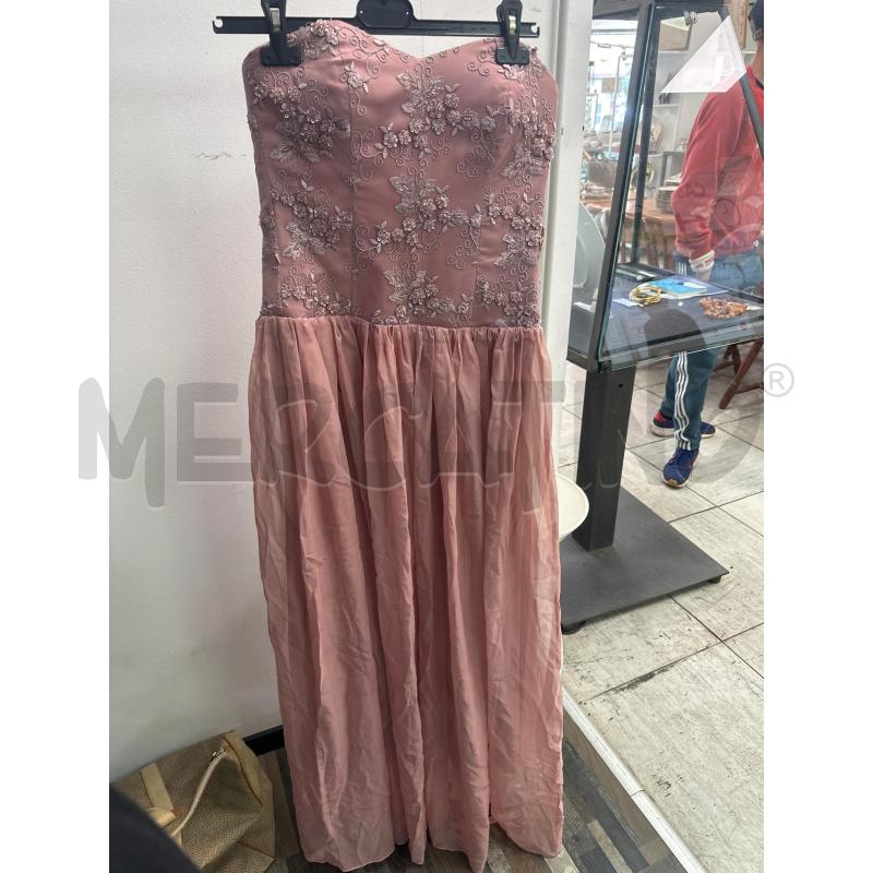 VESTITO DONNA ELEGANTE SMARCHIATO SCOLLO CUORE ROSA PERLINE | Mercatino dell'Usato Montesilvano 1