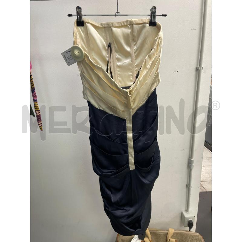 VESTITO DONNA ELISABETTA FRANCHI FASCIA ARRICCIATO BIANCO BLU SETA | Mercatino dell'Usato Montesilvano 2